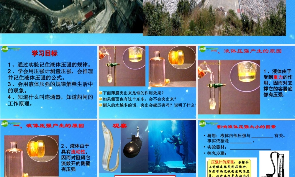 九年级物理 第十四章第二节液体的压强课件 人教新课标版 课件