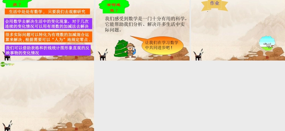 七年级数学上册(水位的变化)课件 北师大版 课件