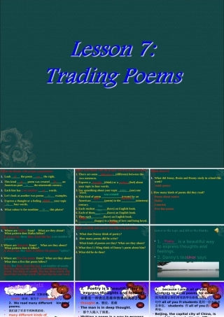 九年级英语下册 Unit 1 You Can write poetry Lesson 7课件 冀教版 课件