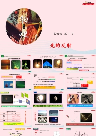 专题4.1光的反射课件 八年级物理全册 4.1 光的反射课件+素材 (新版)沪科版 八年级物理全册 4.1 光的反射课件+素材 (新版)沪科版
