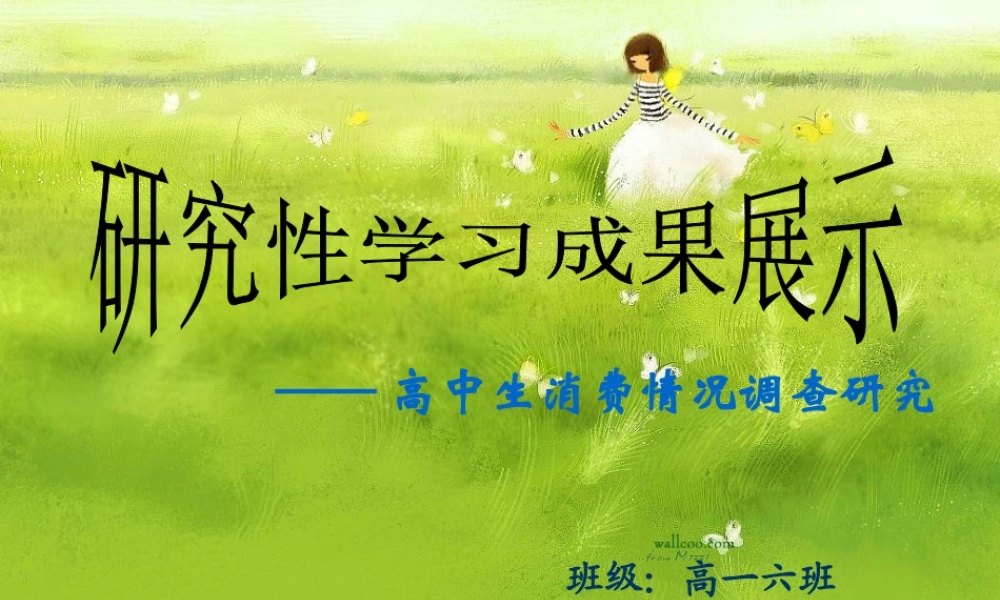 中学生消费情况调查·研究性学习