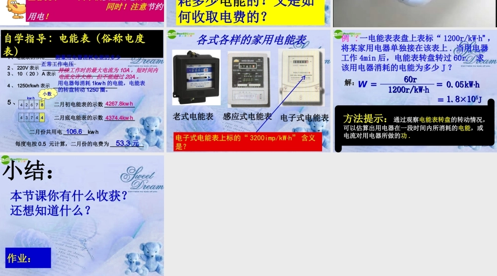 九年级物理下册 171电能与电功课件 沪粤版 课件