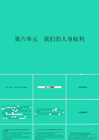 八年级政治下册 第六单元 我们的人身权利 6.1 维护人身自由和生命健康课件 粤教版 课件