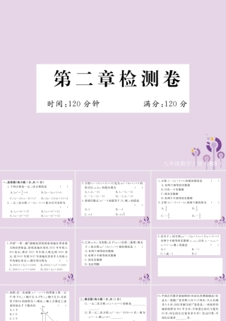 九年级数学上册 第二章 一元二次方程检测卷习题课件 (新版)北师大版 课件