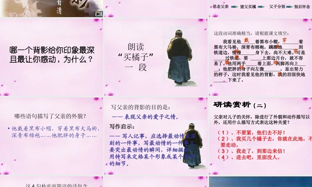 八年级语文上册 第二单元 7 背影教学课件 新人教版 课件