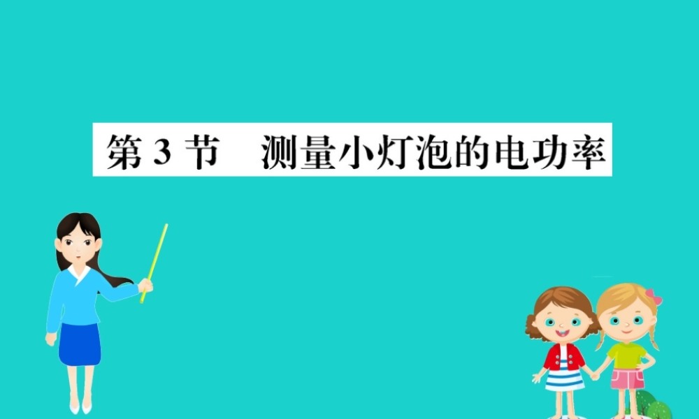 九年级物理全册 第十八章 第3节 测量小灯泡的电功率习题课件 (新版)新人教版 课件