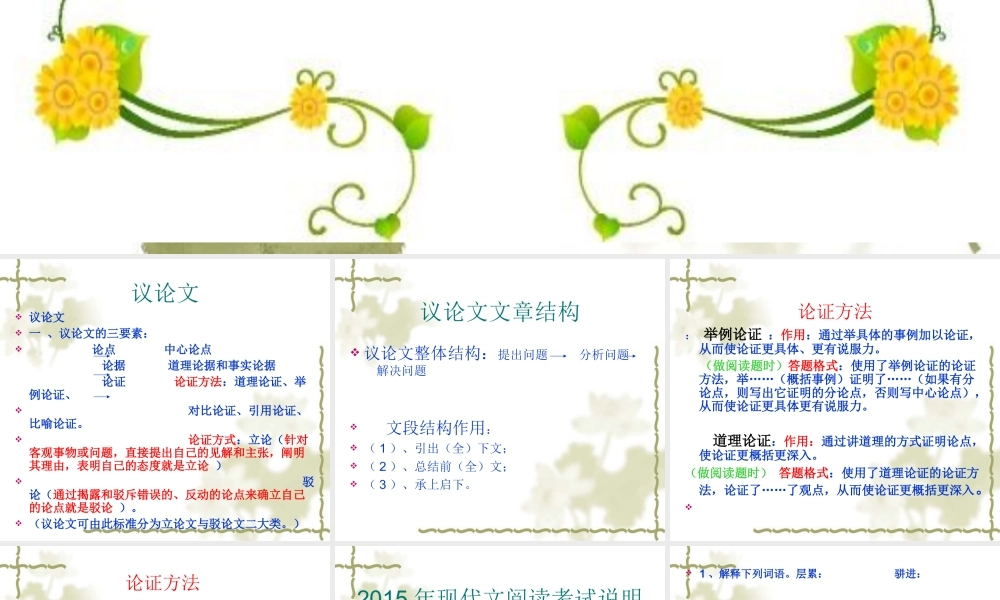 九年级上册语文《议论文写作专项训练》课件