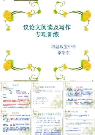 九年级上册语文《议论文写作专项训练》课件