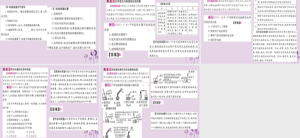 云南省中考化学一轮考点复习 第一单元 走进化学世界课件