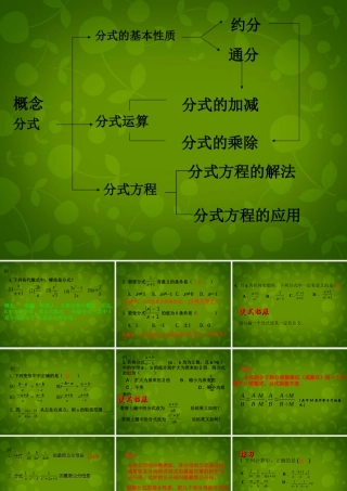 中学八年级数学下册 10 分式复习课件1 (新版)苏科版 课件