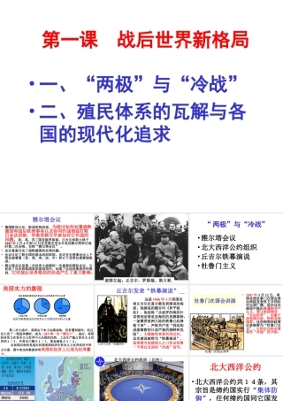 初三历史 两极 与 冷战 人教版 课件