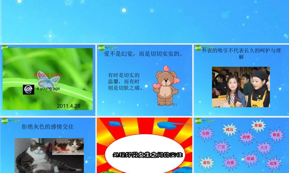 八年级政治上册 (正确处理男女同学的交往)课件 人教新课标版 课件