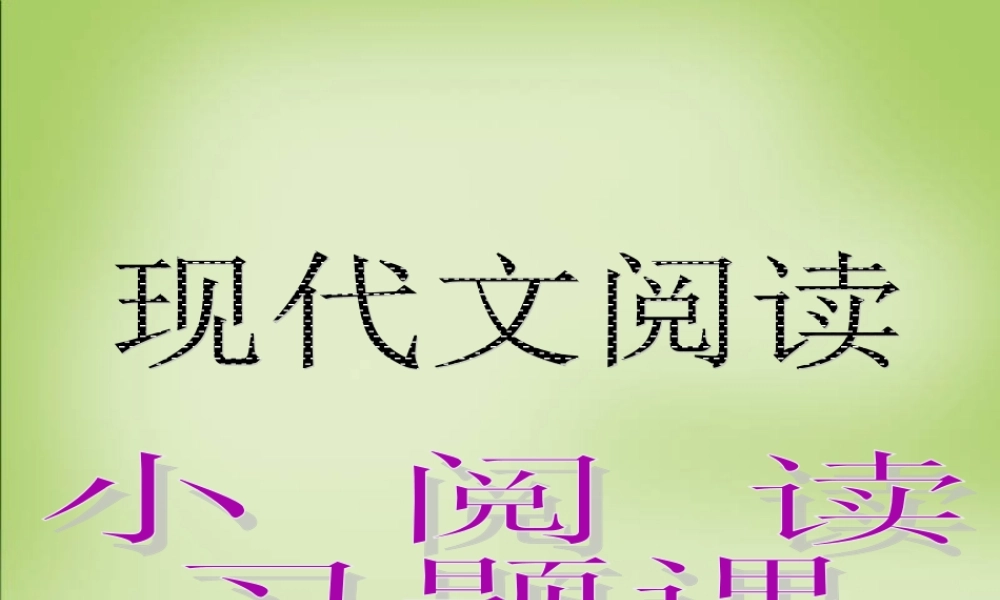 云南省保山一中高考语文一轮复习小阅读习题课课件