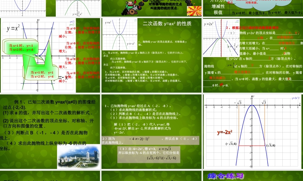 九年级数学上册 22 二次函数的图象课件1 浙教版 课件