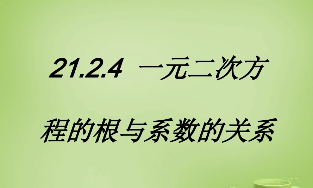 九年级数学上册 2124 一元二次方程的根与系数的关系课件 (新版)新人教版 课件