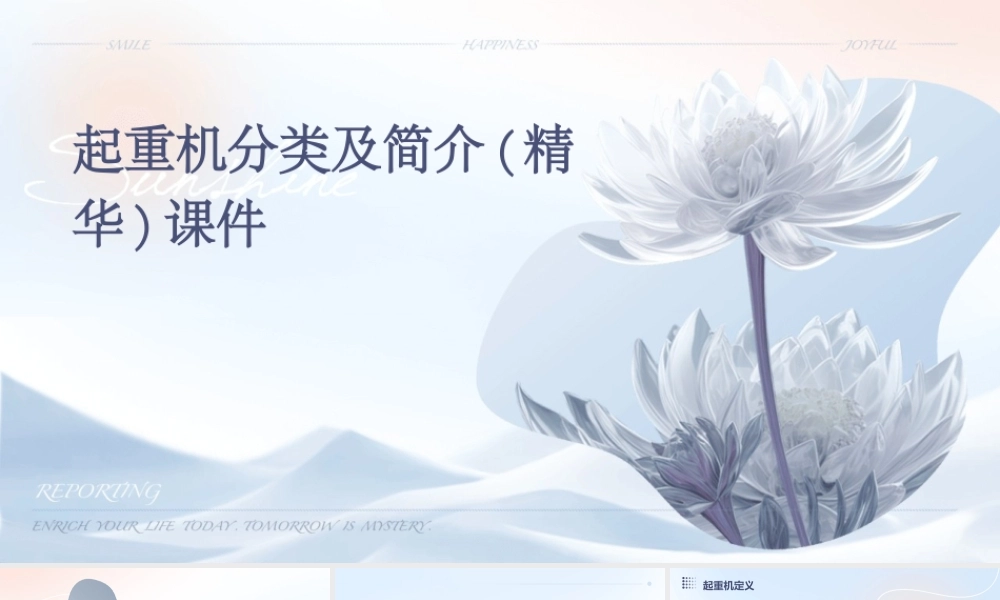 起重机分类及简介(精华)课件