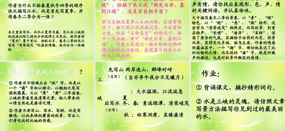 中学七年级语文上册 15 三峡课件 (新版)苏教版 课件