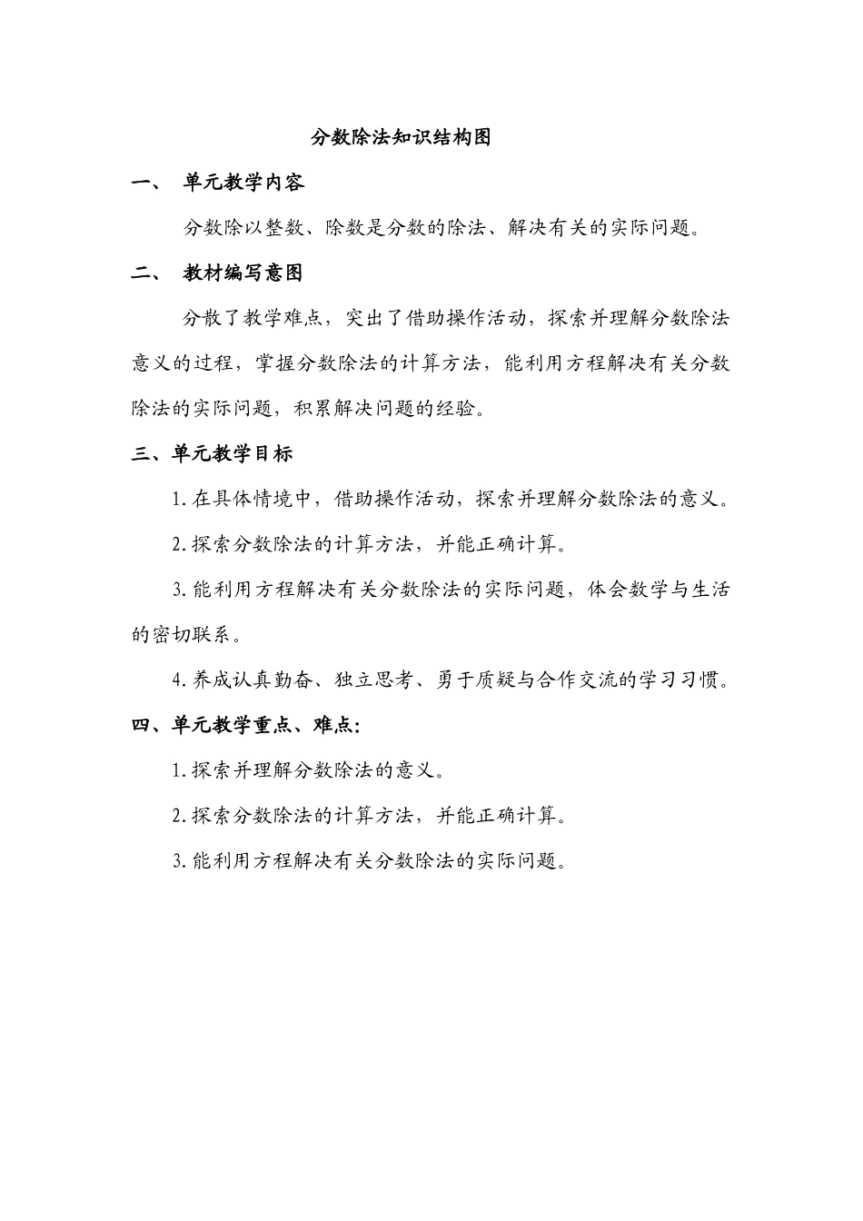 分数除法知识结构图_第1页