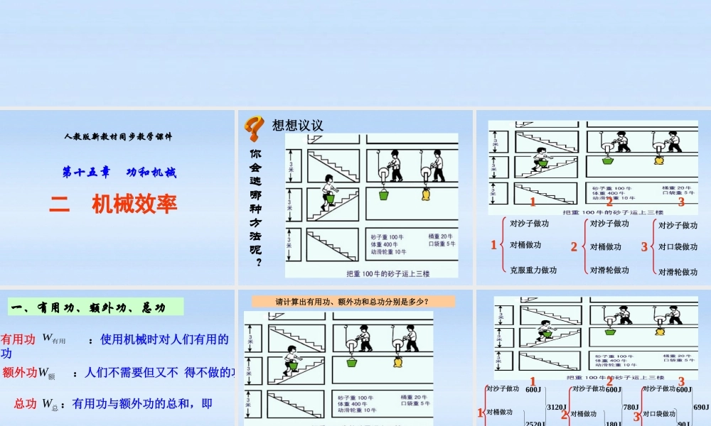 九年级物理 (机械效率)课件 人教新课标版 课件