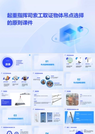 起重指挥司索工取证物体吊点选择的原则课件