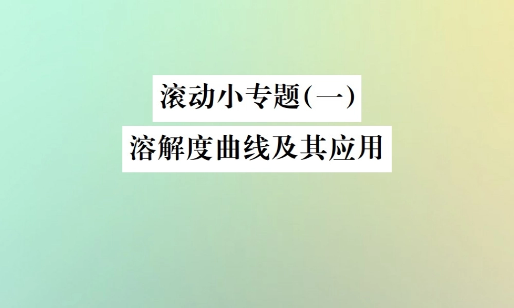 中考化学复习 滚动小专题(一)溶解度曲线及其应用课件