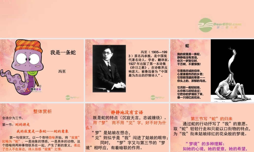 天津市高一语文(蛇)课件
