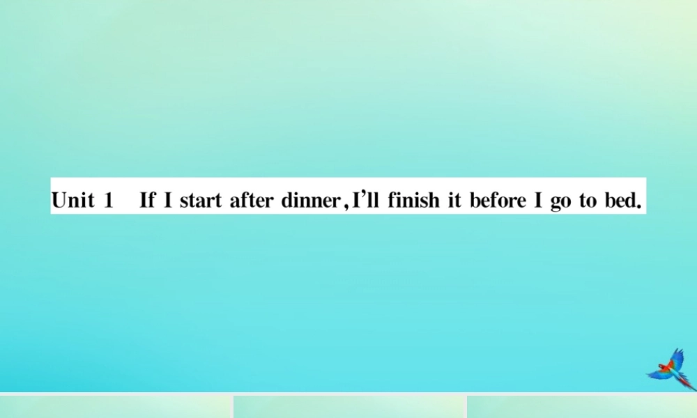 九年级英语上册 Module 6 Problems Unit 1 If I start after dinner，I ll finish it before I go to bed习题课件 (新版)外研版 课件