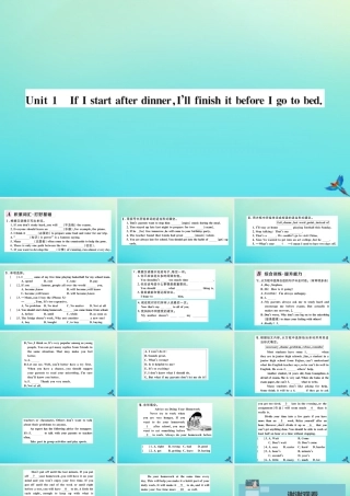 九年级英语上册 Module 6 Problems Unit 1 If I start after dinner，I ll finish it before I go to bed习题课件 (新版)外研版 课件