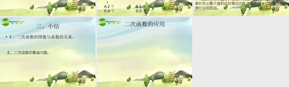 九年级数学下册 (二次函数的应用)课件 新人教版 课件