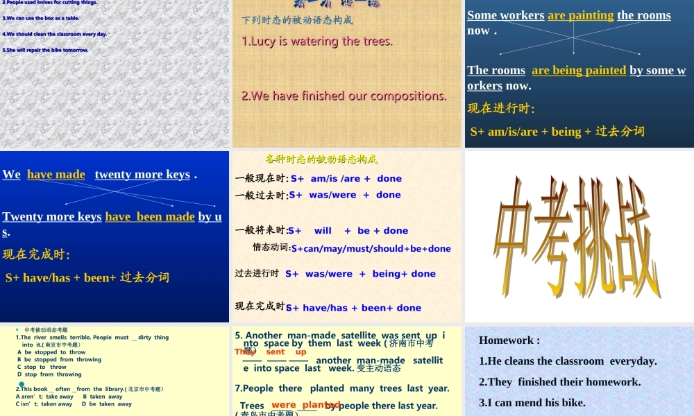 九年级英语中考复习——被动语态专项复习课件专题辅导 课件