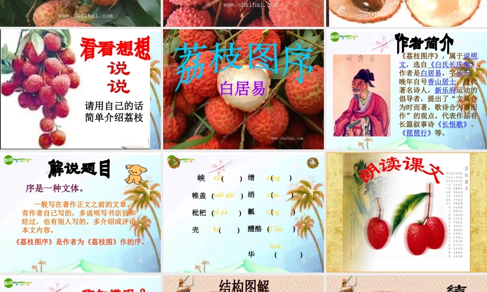 八年级语文下册(荔枝图序)课件 北师大版 课件