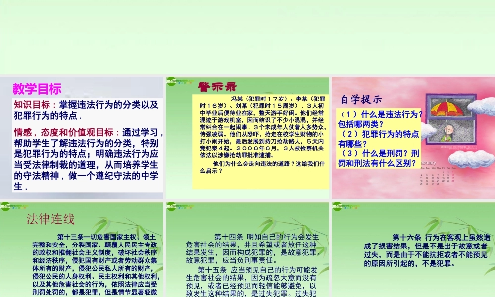 八年级政治下册 6.1犯罪与刑罚课件 北师大版 课件