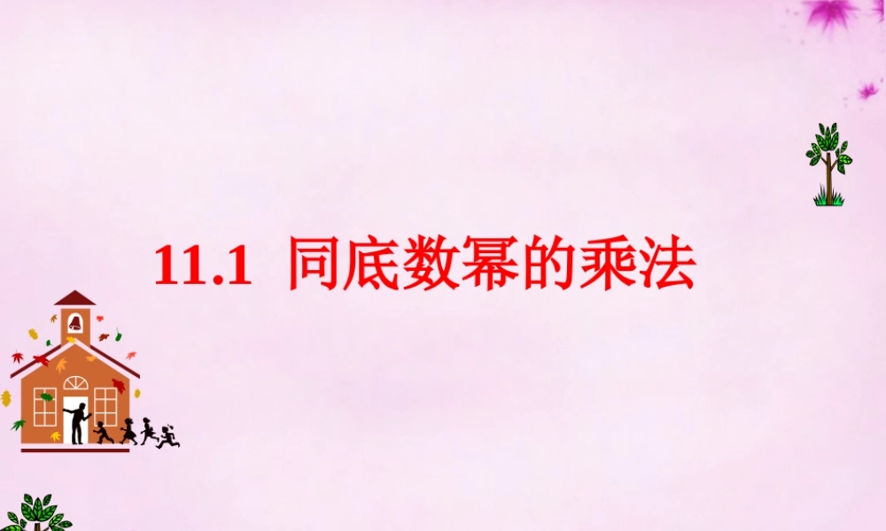 七年级数学下册 11.1同底数幂的乘法课件 (新版)青岛版 课件