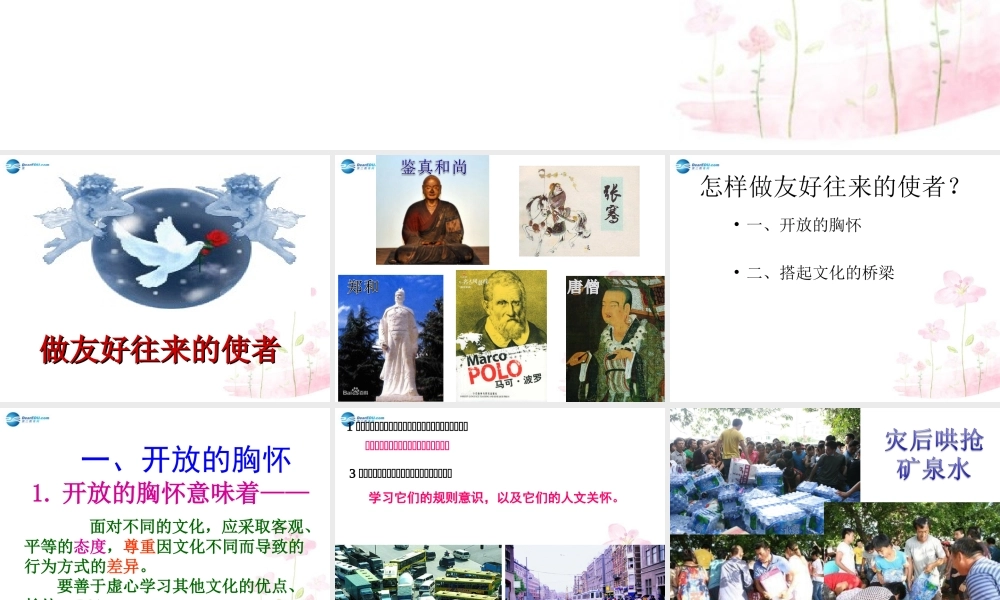 八年级政治上册 第五课 第二框 做友好往来的使者课件 新人教版 课件