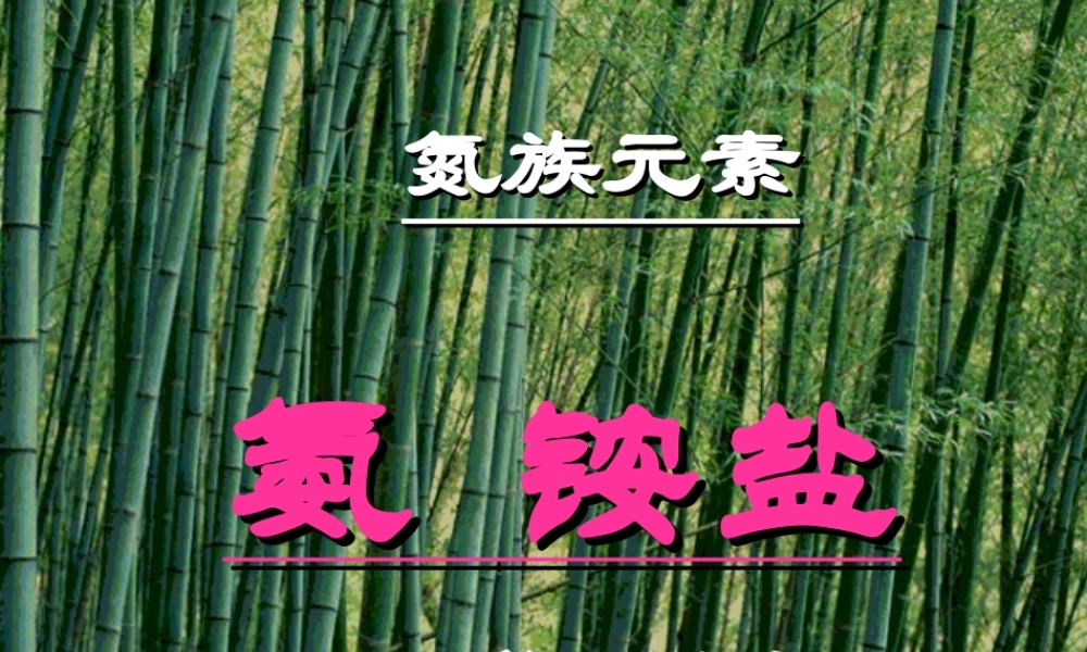 氨铵盐第一课时