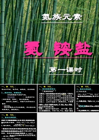 氨铵盐第一课时