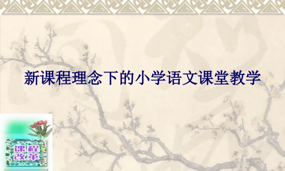 新课程理念下的小学语文教学