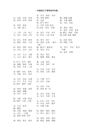 一语文下同音字归类