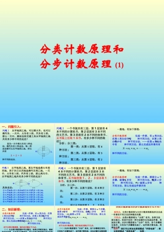 分类计数原理和分步计数原理(1) 江苏地区高二数学二项式定理课件[整理九课时]人教版 江苏地区高二数学二项式定理课件[整理九课时]人教版