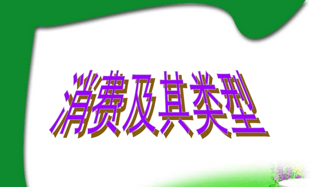 消费及其类型1