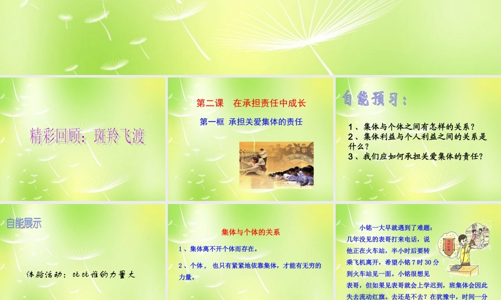 九年级政治全册 122 承担关爱集体的责任课件 新人教版 课件