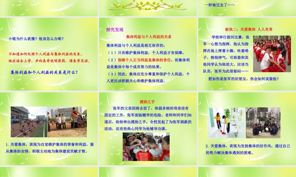 九年级政治全册 122 承担关爱集体的责任课件 新人教版 课件