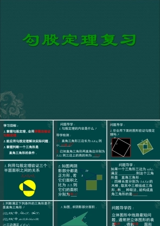 (北师大版八年级上)_数学：第一章勾股定理复习课件