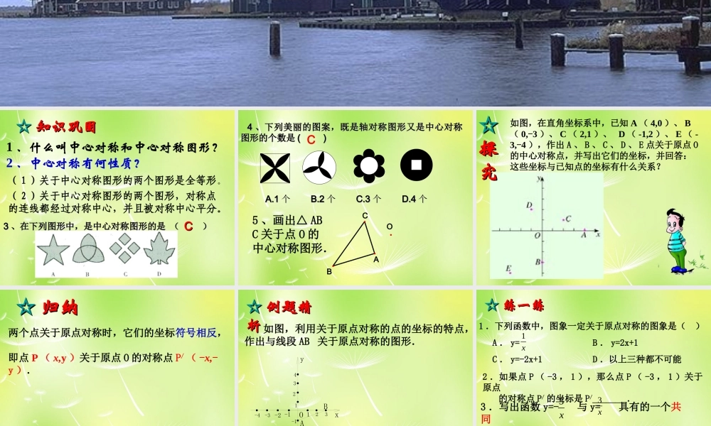 中学九年级数学上册 23.2.3 关于原点对称的点的坐标课件 (新版)新人教版 课件