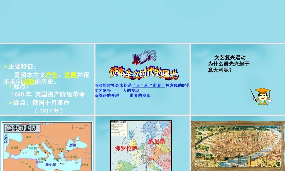 中学九年级历史上册 10 资本主义时代的曙光课件 新人教版 课件