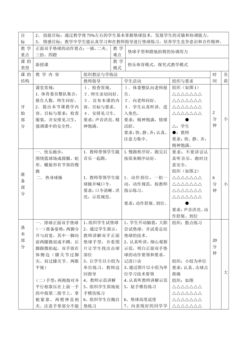 正面双手垫球教学设计_第3页