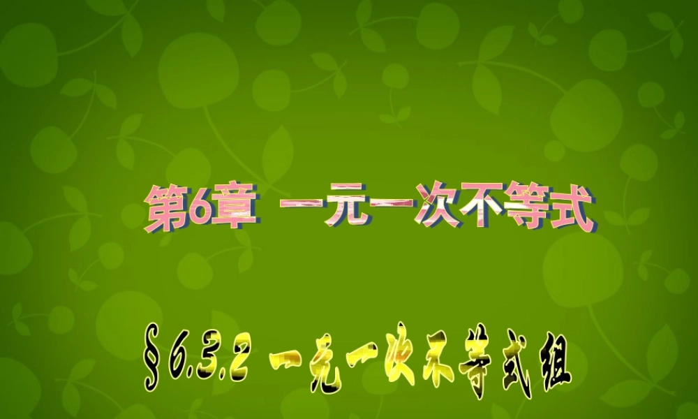 八年级数学上册 6.3 一元一次不等式组课件1 青岛版 课件