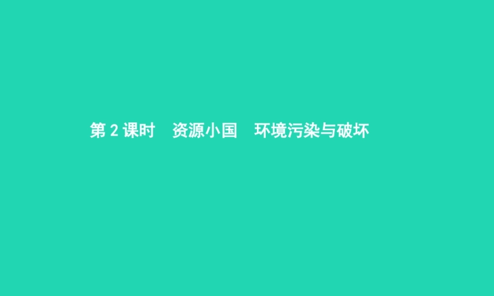 九年级政治全册 第二单元 关注自然 关注人类 第二节 我国的环境压力 第2框 资源小国课件 湘教版 课件