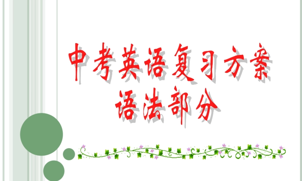 九年级英语中考复习方案－代词课件