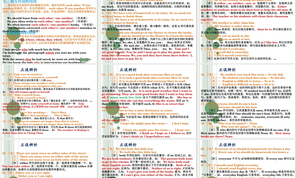 九年级英语中考复习方案－代词课件